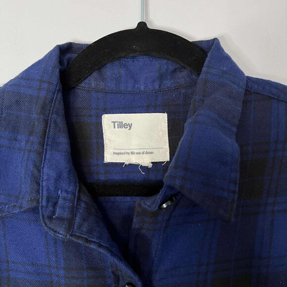 Tilley's Ladies Cotton Flannel Plaid Button Down Long Sleeves Size Medium - Picture 4 of 6